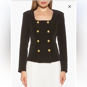 Alexia Admor Black Blazer Fitted Double-Breasted
